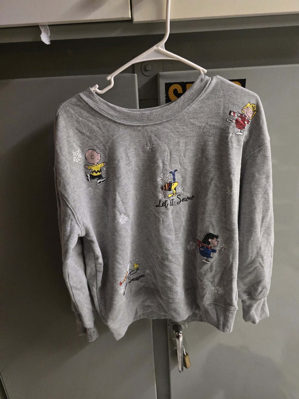 Gray Peanuts 'Let It Snow' Crewneck Sweater